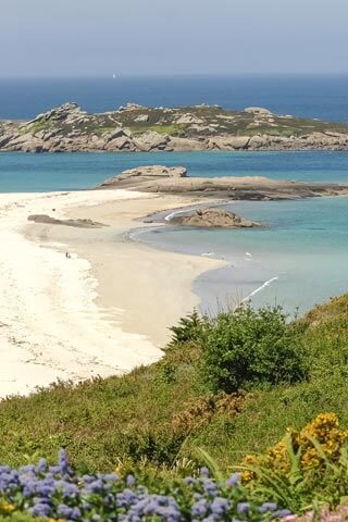 Beaches of th pink granite coast, Brittany, France