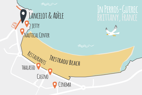 Holiday accommodation with sea view in Perros-Guirec, Brittany, France