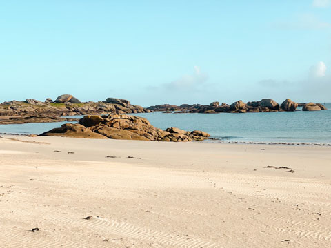 The fine sandy beaches of the Pink Granite Coast, Brittany